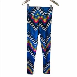 Jiva blue printed athletic yoga leggings